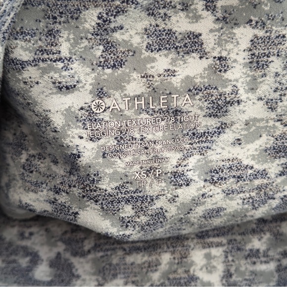 ATHLETA Elation Textured Tight XS Meadow Snowfall Blue Leggings #981657 Workout - Picture 7 of 10